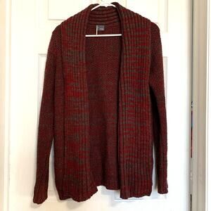 Sparkle & Fade red chunky open front cardigan